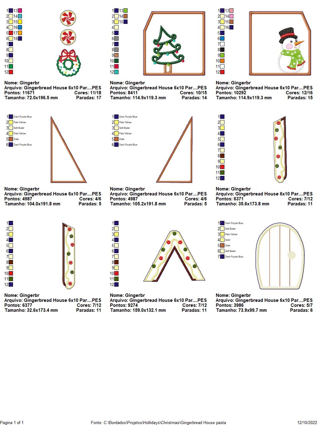 Gingerbread Houses Set of 2 Designs - ITH Project - Machine Embroidery Design