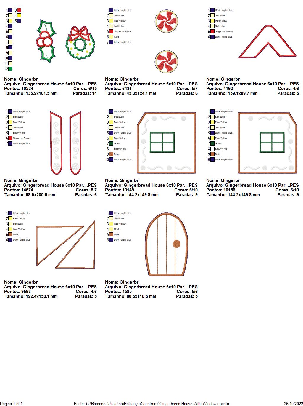 Gingerbread House With Windows - ITH Project - Machine Embroidery Design