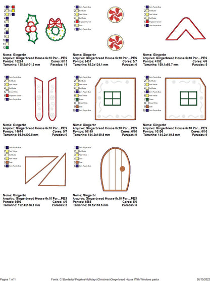 Gingerbread House With Windows - ITH Project - Machine Embroidery Design