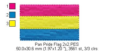 Pan Pride Flag - Fill Stitch - 2x2 4x4 5x7 6x10 7x12