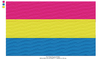 Pan Pride Flag - Fill Stitch - 2x2 4x4 5x7 6x10 7x12