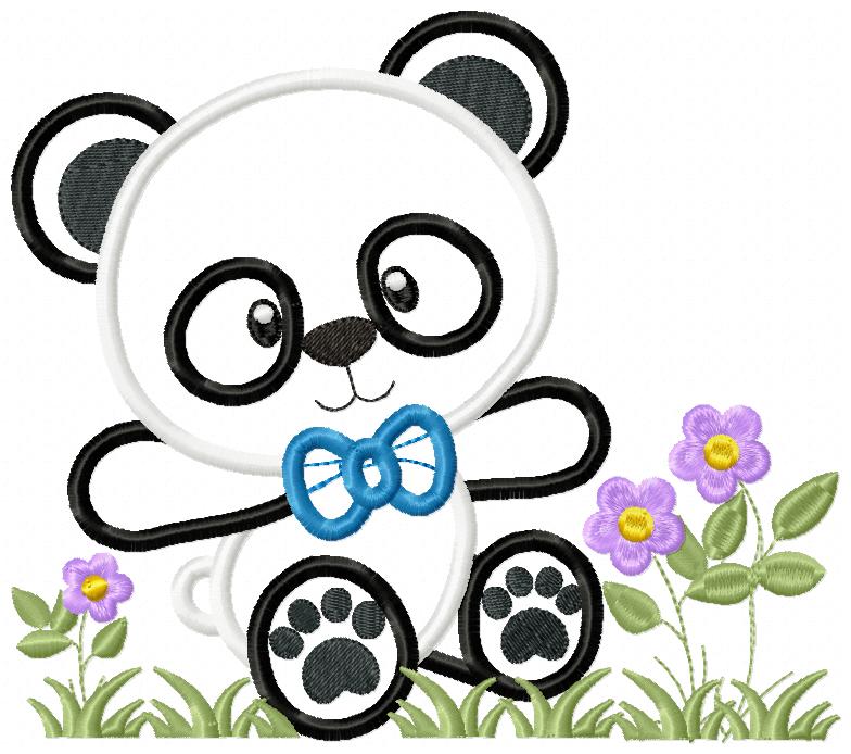 Panda Bear Boy - Applique Embroidery