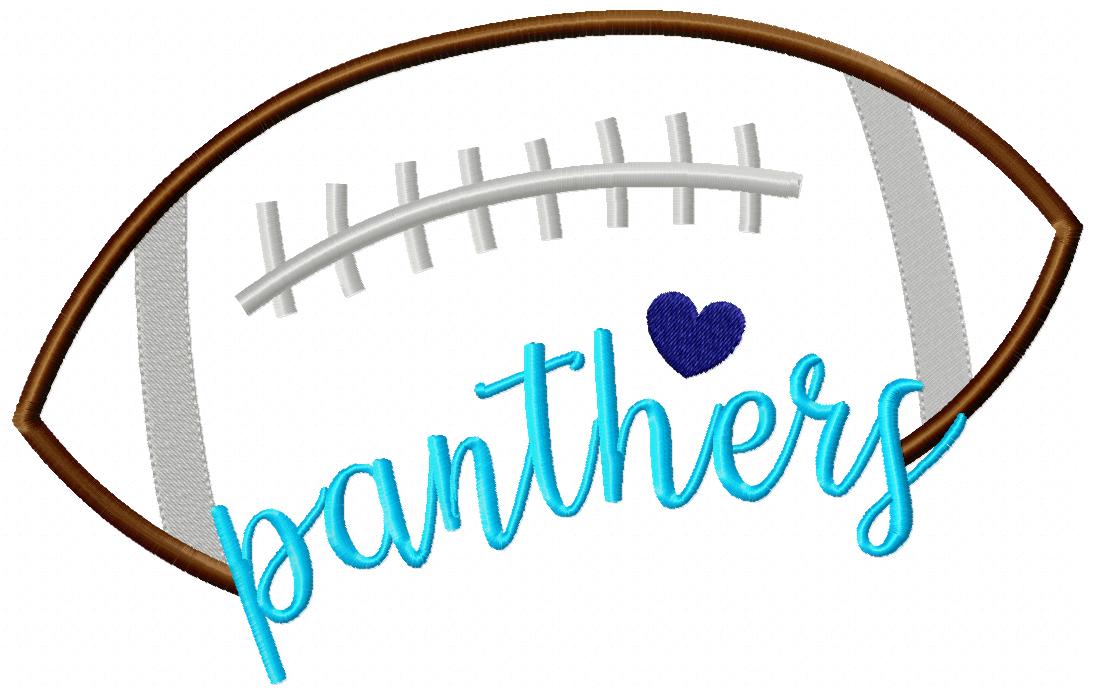 Panthers Football Script – Satin Stitch – Machine Embroidery Design