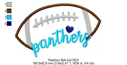 Panthers Football Script – Satin Stitch – Machine Embroidery Design