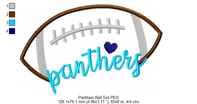 Panthers Football Script – Satin Stitch – Machine Embroidery Design