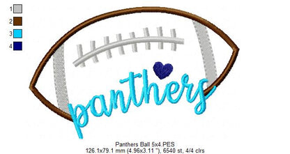 Panthers Football Script – Satin Stitch – Machine Embroidery Design