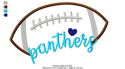Panthers Football Script – Satin Stitch – Machine Embroidery Design