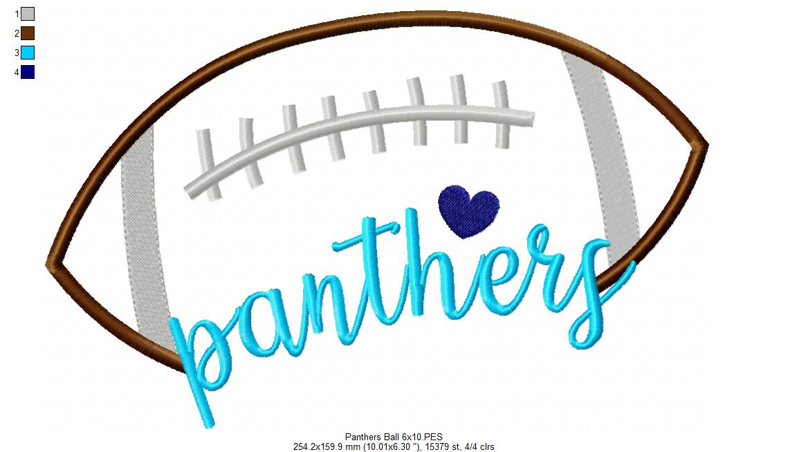 Panthers Football Script – Satin Stitch – Machine Embroidery Design