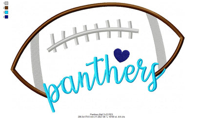 Panthers Football Script – Satin Stitch – Machine Embroidery Design