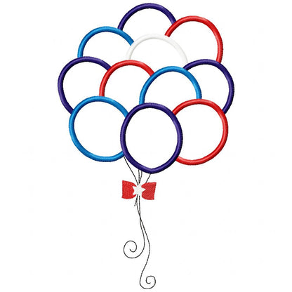 4th of July Patriotic USA Balloons - Applique