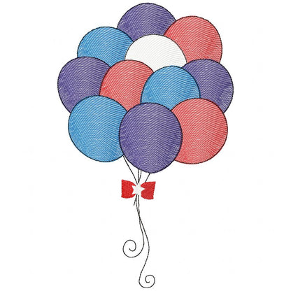 4th of July Patriotic USA Balloons - Rippled