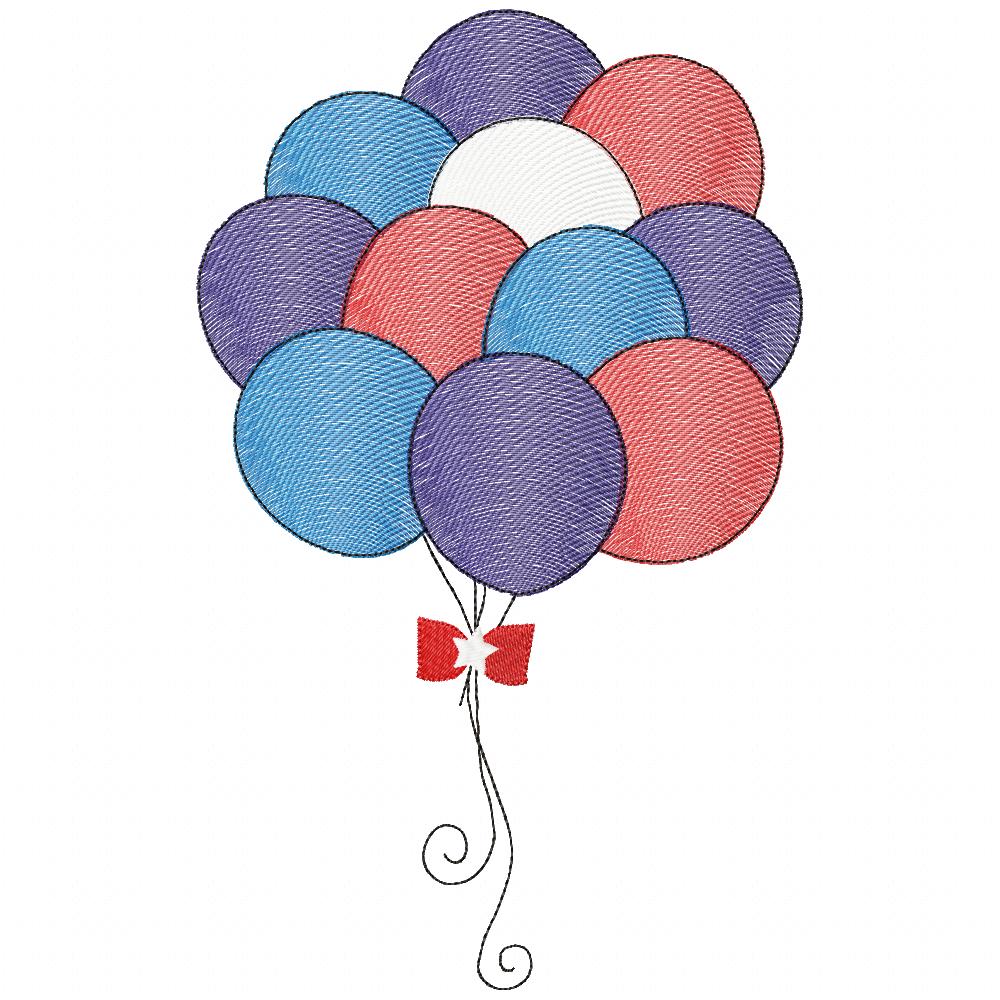 4th of July Patriotic USA Balloons - Rippled