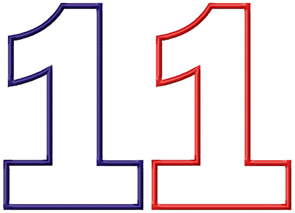 Patriotic Numbers Birthday Set Numbers 1-11 - Applique