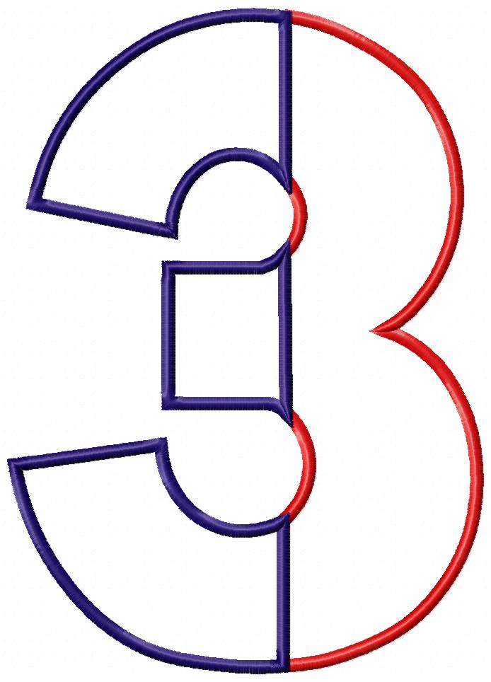 Patriotic Numbers Birthday Set Numbers 1-11 - Applique