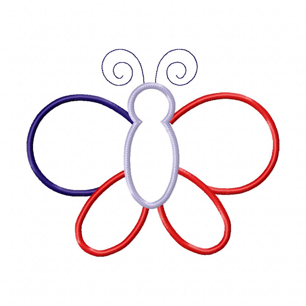 4th of July Patriotic USA Butterfly - Applique
