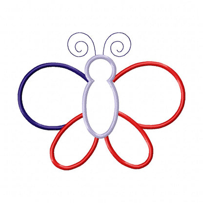 4th of July Patriotic USA Butterfly - Applique