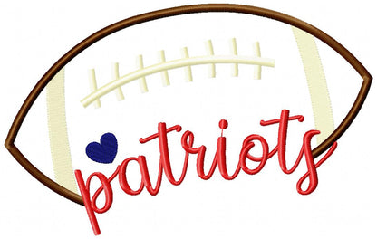 Football Patriots Ball - Fill Stitch - Machine Embroidery Design