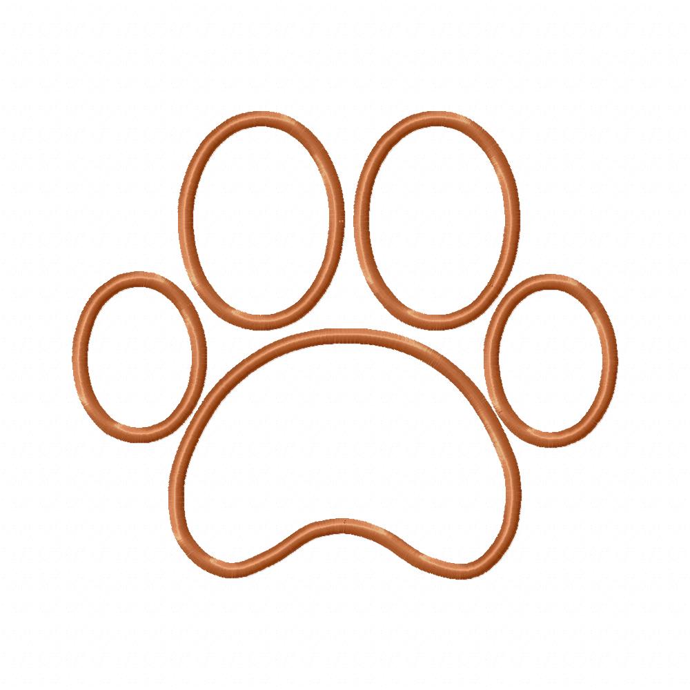 Animal Paw Print - Applique - Machine Embroidery Design