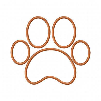 Animal Paw Print - Applique - Machine Embroidery Design
