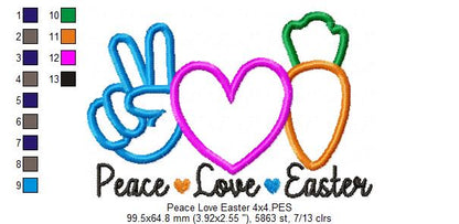 Peace Love Easter - Applique