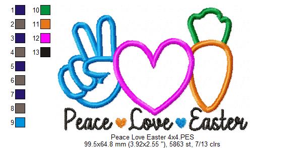 Peace Love Easter - Applique