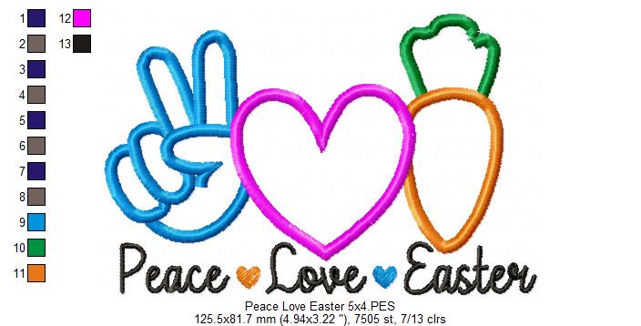 Peace Love Easter - Applique