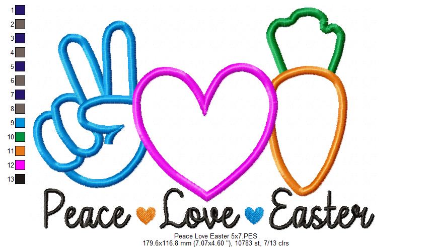 Peace Love Easter - Applique