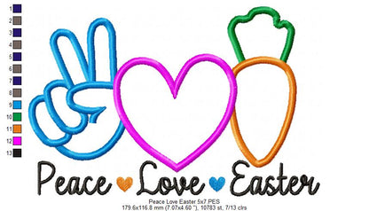 Peace Love Easter - Applique