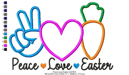 Peace Love Easter - Applique