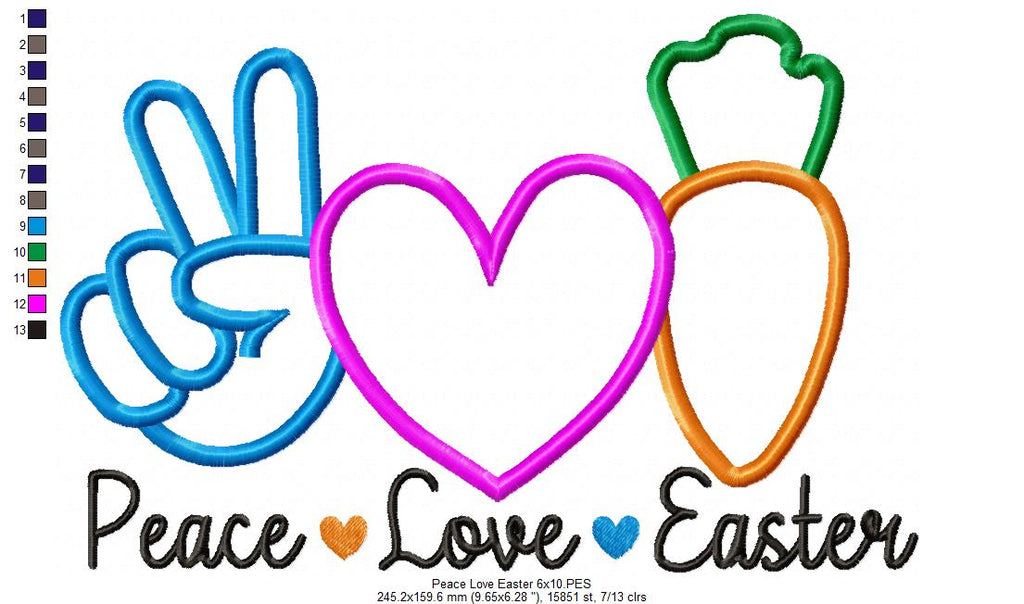 Peace Love Easter - Applique