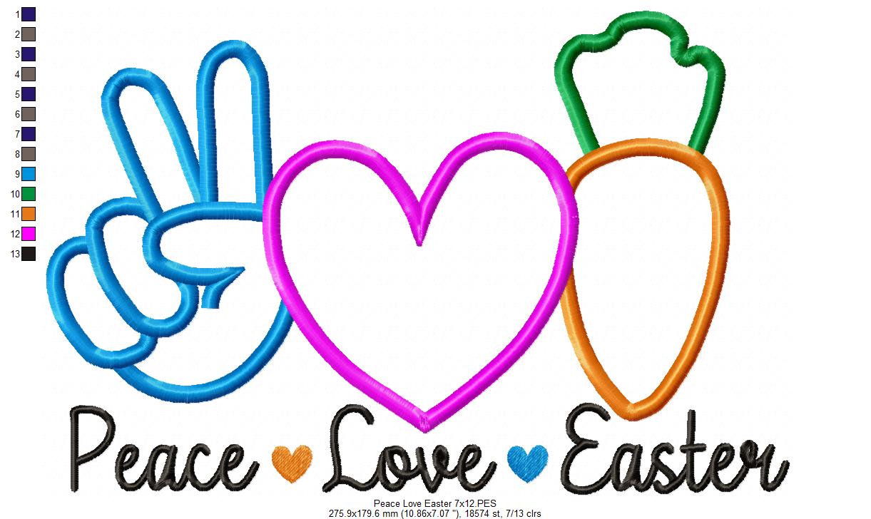 Peace Love Easter - Applique