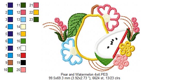 Pear and Watermelon - Applique