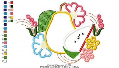 Pear and Watermelon - Applique