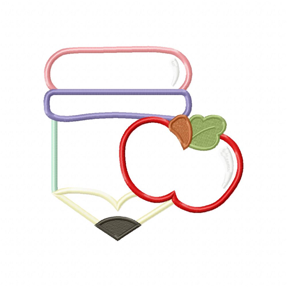 Pencil and Apple - Applique