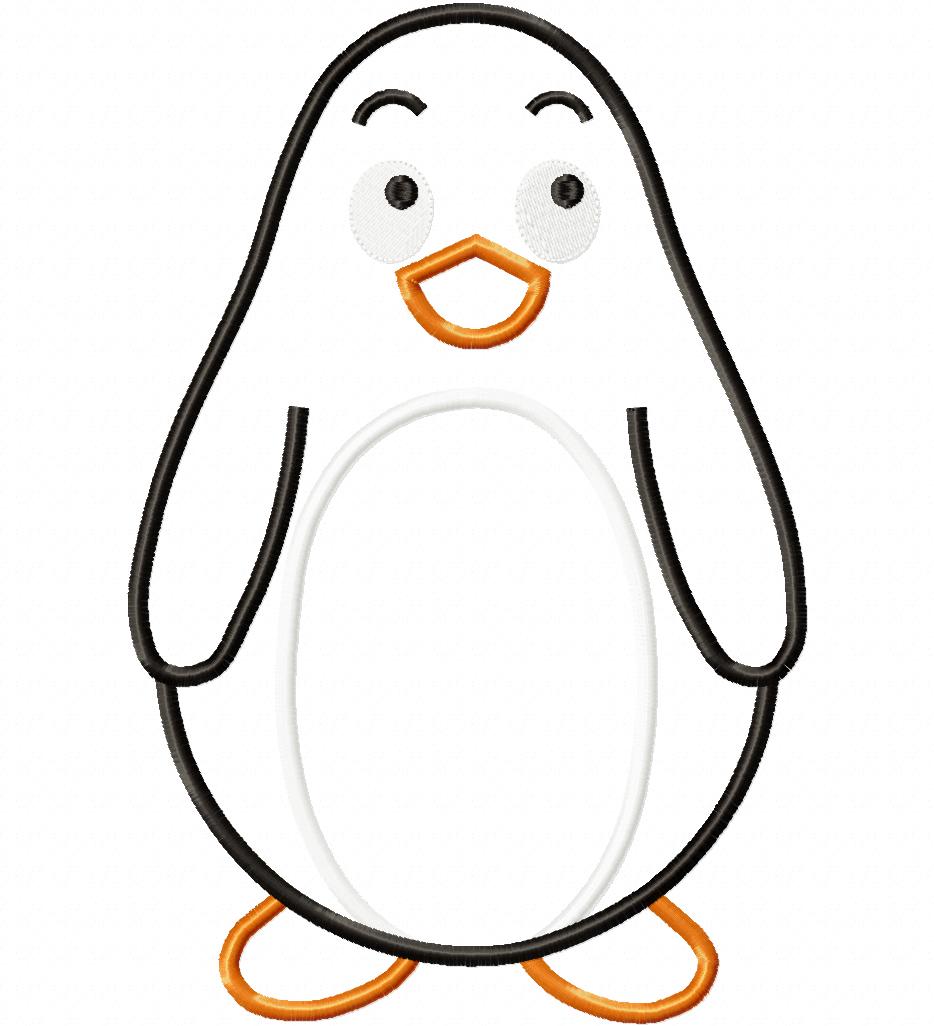 Cute Penguin - Appliqué – Machine Embroidery Design