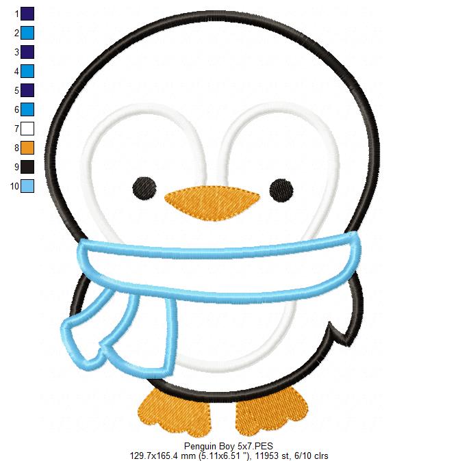 Penguin Boy - Applique