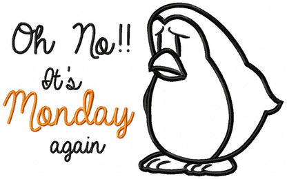 Days of the Week Penguin - Applique