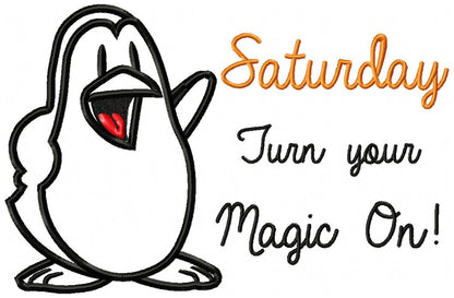 Days of the Week Penguin - Applique