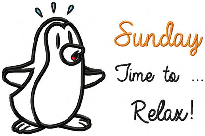 Days of the Week Penguin - Applique