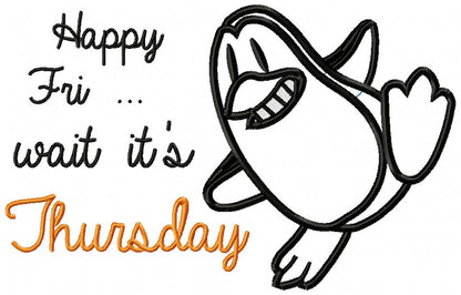 Days of the Week Penguin - Applique