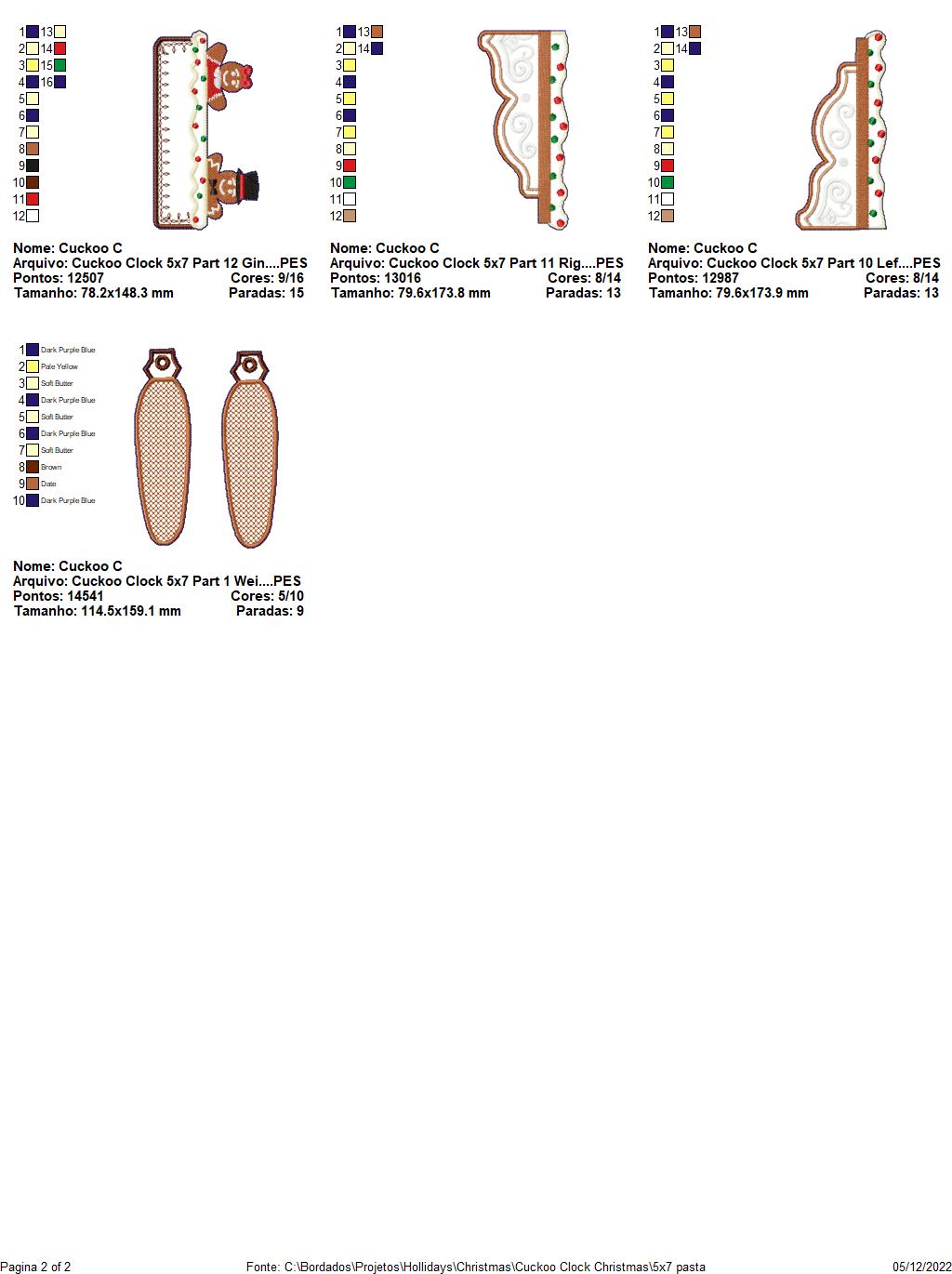 Cuckoo Clock Christmas - ITH Project - Machine Embroidery Design