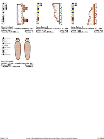 Cuckoo Clock Christmas - ITH Project - Machine Embroidery Design