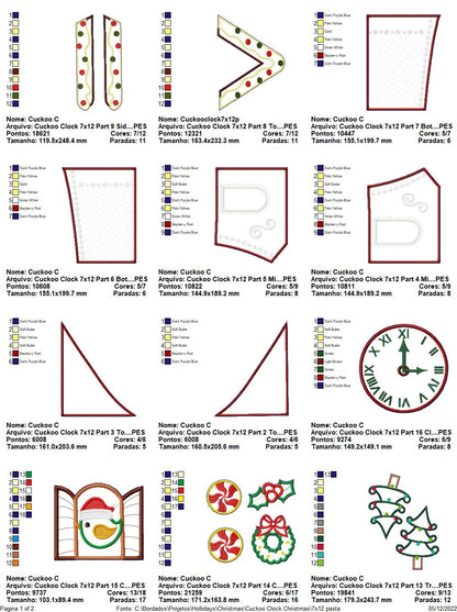 Cuckoo Clock Christmas - ITH Project - Machine Embroidery Design