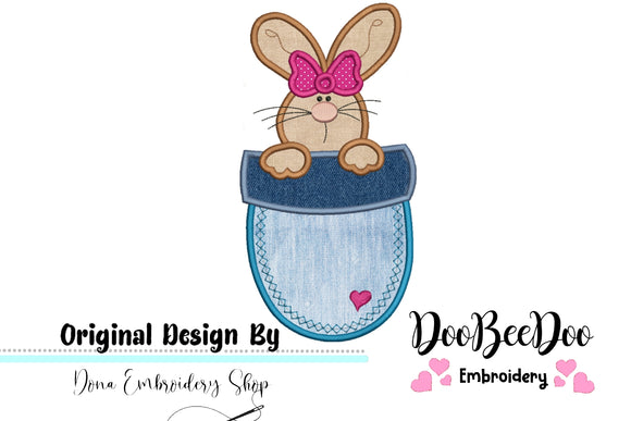 Cute Bunny Smiling - Applique - Machine Embroidery Design