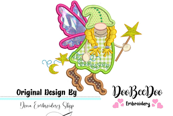 Gnome Fairy - Applique - Machine Embroidery Design