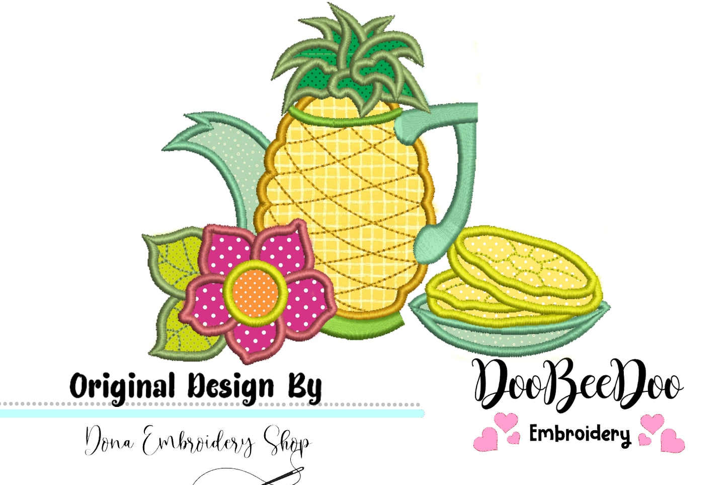Pineapple Teapot  - Applique
