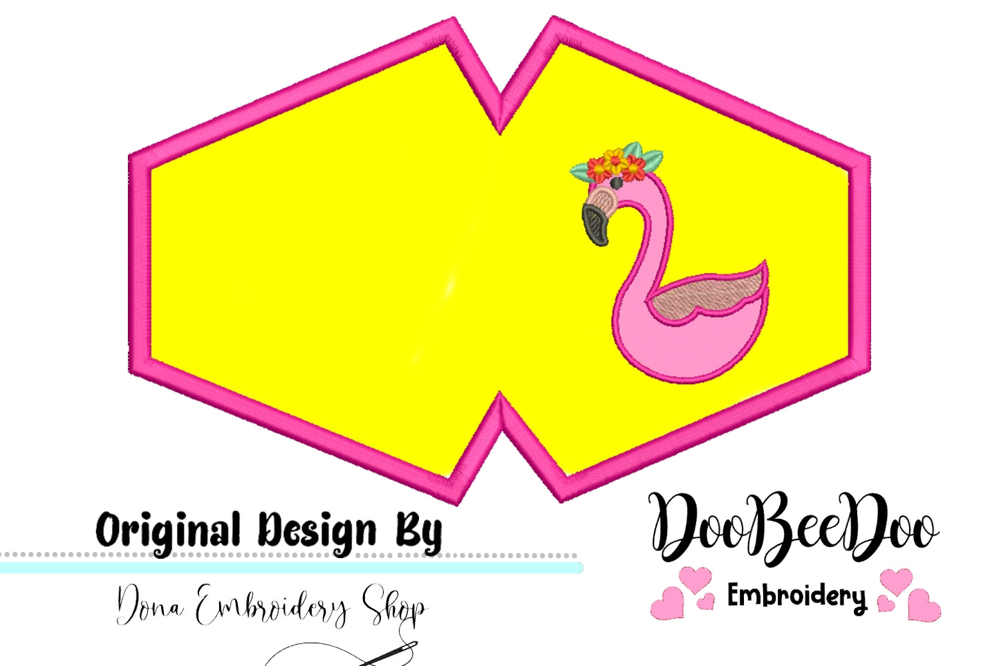 Flamingo Face Mask - ITH Project - Machine Embroidery Design