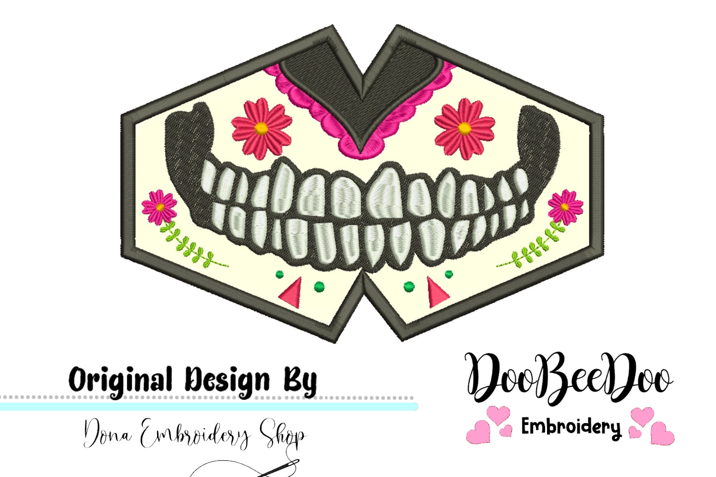 Mexican Skull Face Mask 1 - ITH Project - Machine Embroidery Design