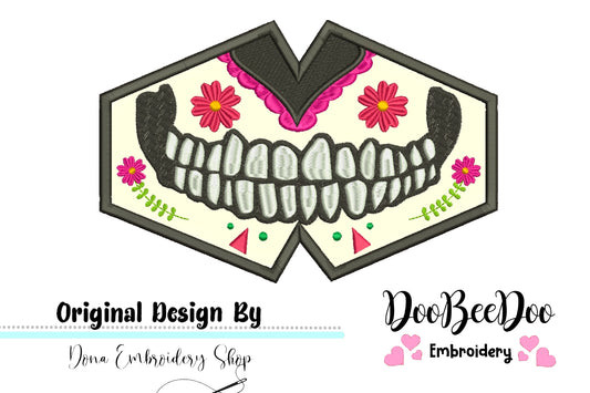 Mexican Skull Face Mask 1 - ITH Project - Machine Embroidery Design