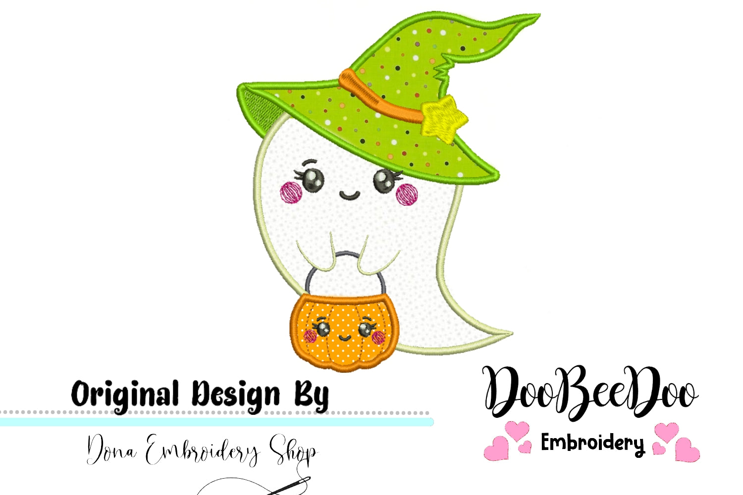 Witch ghost Kawaii Anime Embroidery File (Patch or Feltie) - ITH 4x4  Machine Embroidery Design Descargar